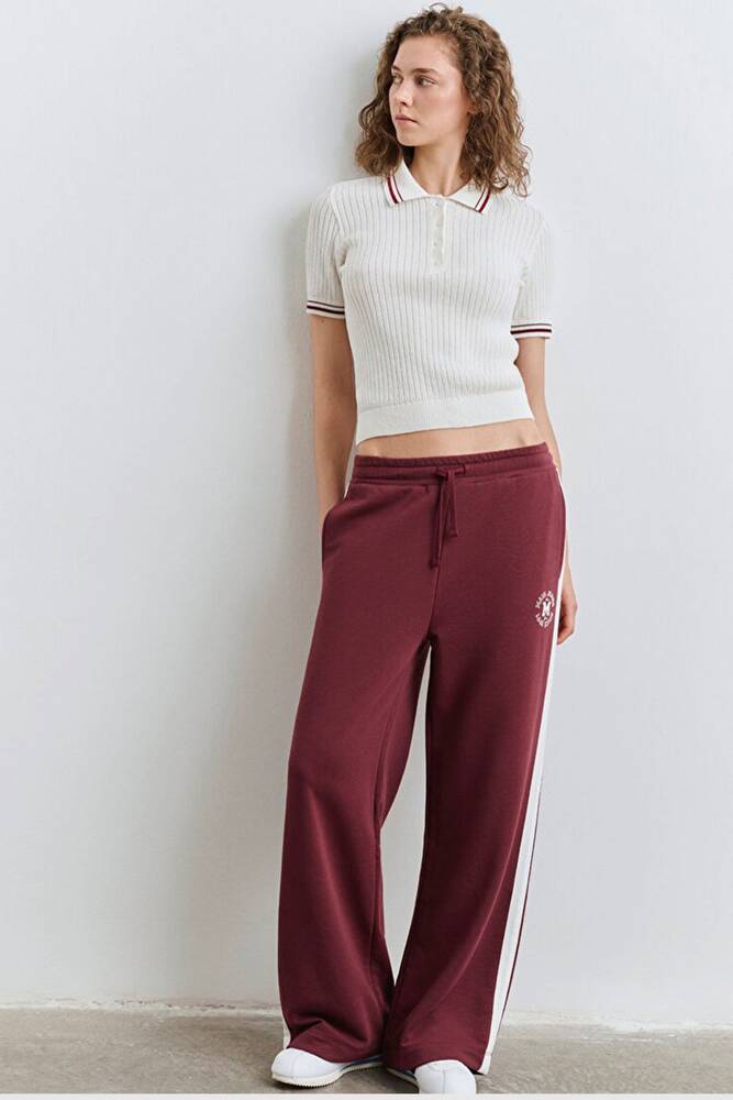 Kadın Örme Pantolon 1011038-70393 Bordo 