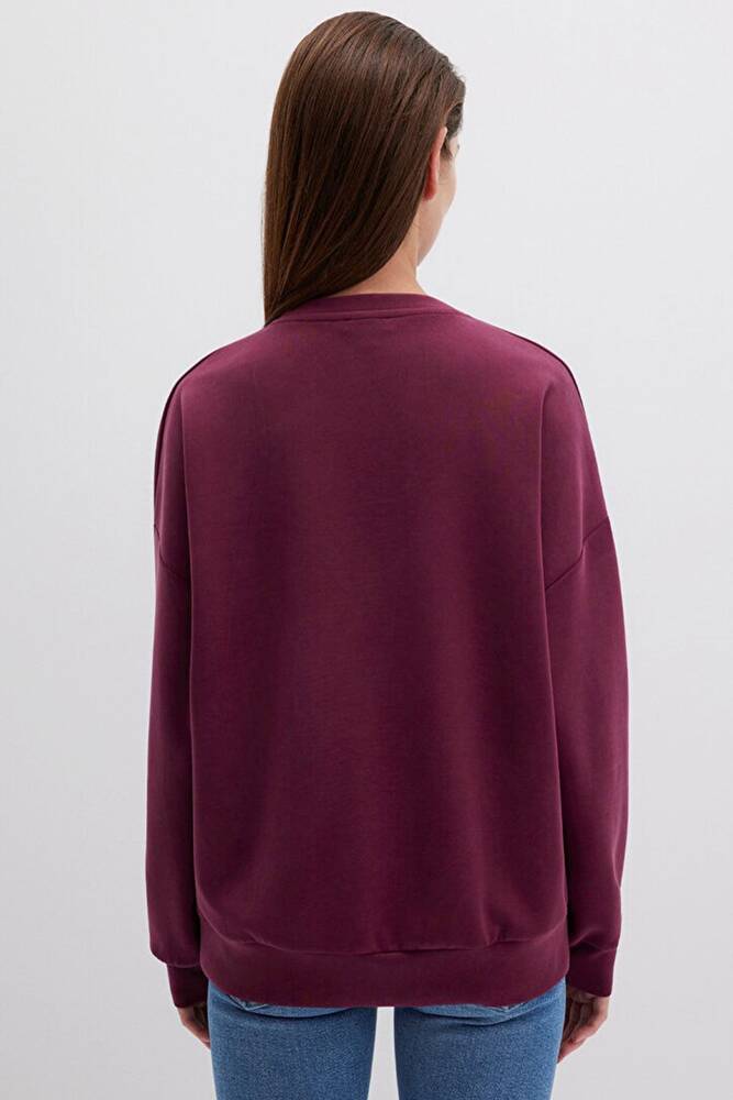 Kadın Oversize Sweat 168837-70426 Bordo 