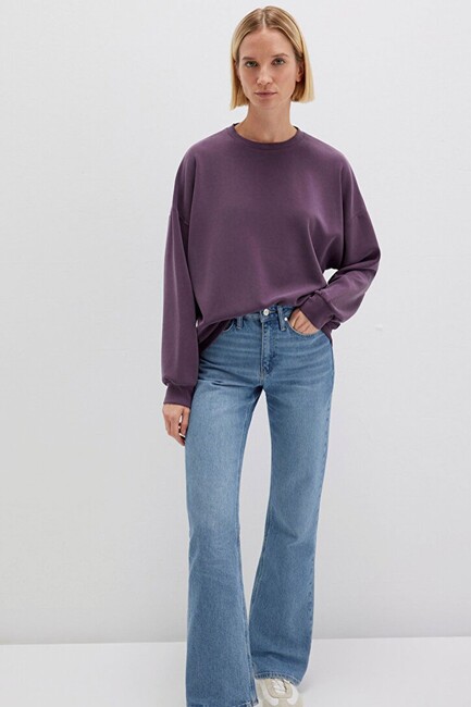Kadın Oversize Sweat 168837-70635 Mor - Thumbnail