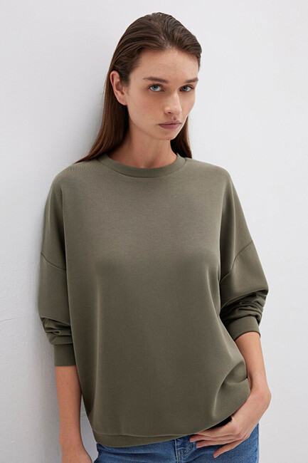 Kadın Oversize Sweat 168837-87538 Haki - Thumbnail