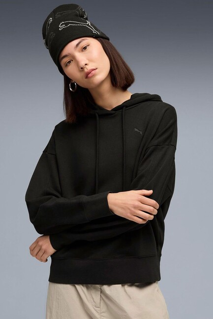 Kadın Oversized Sweat 690736-01 Siyah - Thumbnail