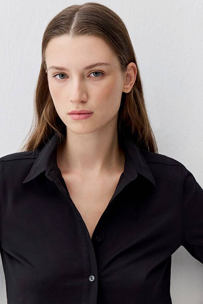 Kadın Polo Yaaka Modelli Penye 1613650-900 Siyah 