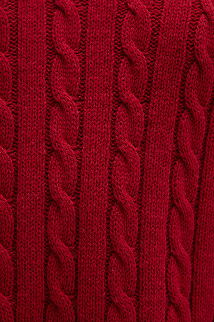 Kadın Polo Yaka Kazak 1710717-70391 Kırmızı - Thumbnail