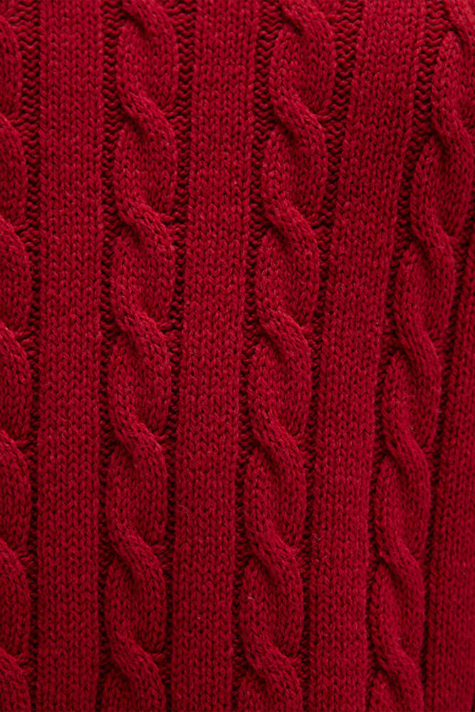 Kadın Polo Yaka Kazak 1710717-70391 Kırmızı 