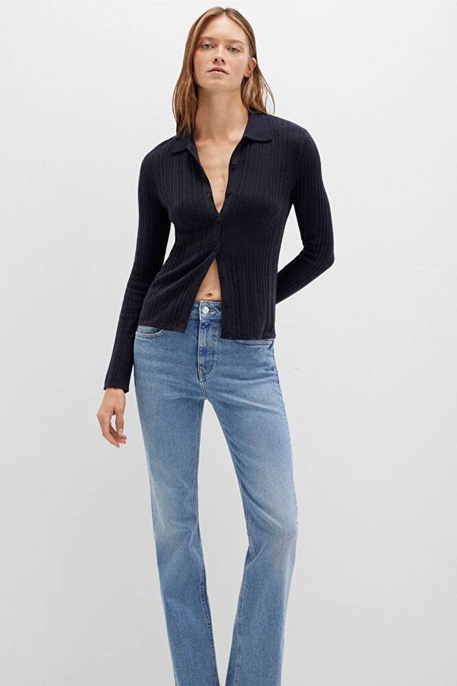 Kadın Polo Yaka Kazak 1710838-70489 Lacivert 