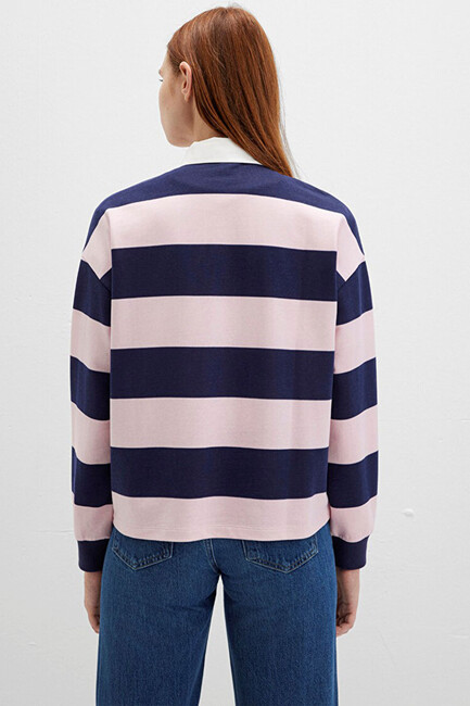 Kadın Polo Yaka Modelli Penye 1613835-91459 Pembe - Thumbnail