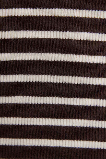 Kadın Polo Yaka Modelli Penye 1613836-91456 Kahve - Thumbnail