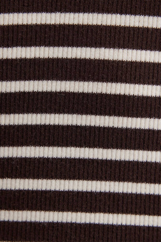 Kadın Polo Yaka Modelli Penye 1613836-91456 Kahve 