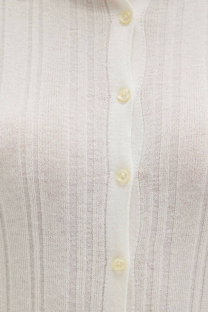 Kadın Polo Yaka Triko 1710838-80194 Ekru 