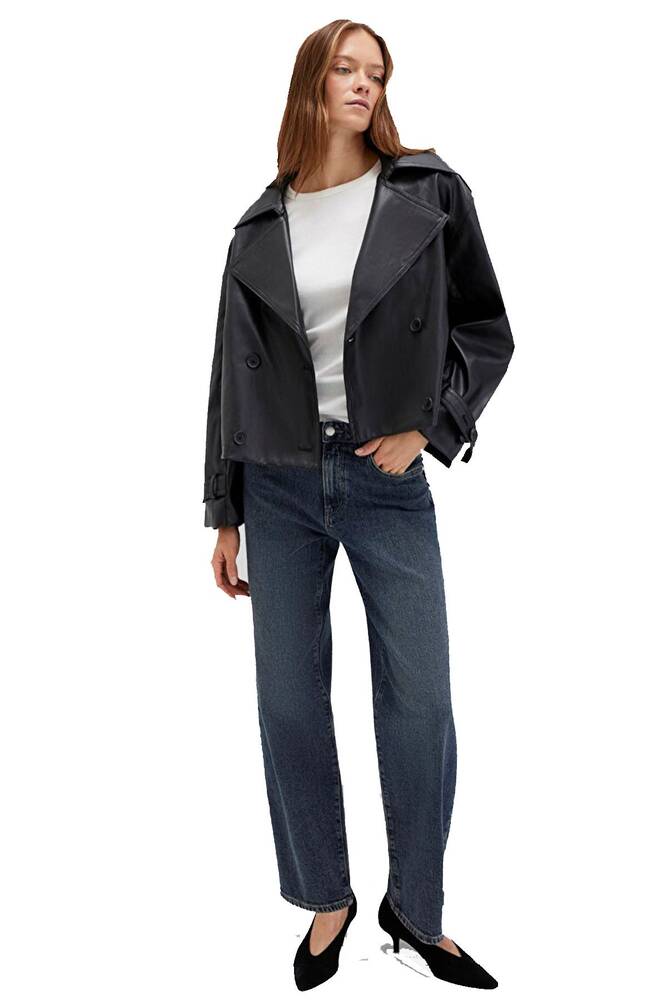 Kadın PU Kısa Ceket 1110709-900 Siyah  Kadın PU Kısa Ceket 1110709-900 Siyah