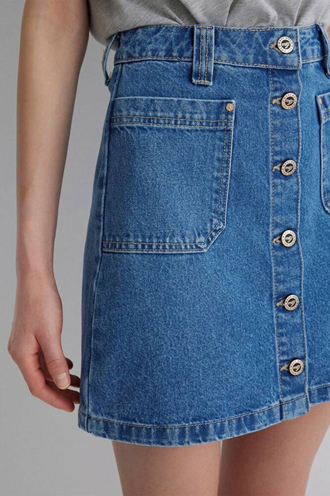 Kadın Sılvana Gold Premium Jean Etek 1310404-89219 Mavi 