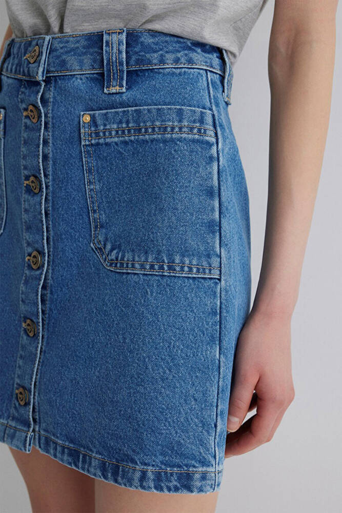 Kadın Sılvana Gold Premium Jean Etek 1310404-89219 Mavi 