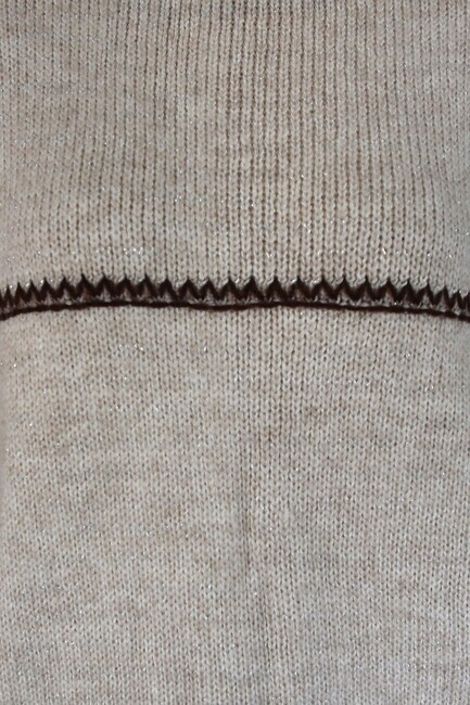 Kadın Simli Kazak 25K0195K1 Bej - Thumbnail