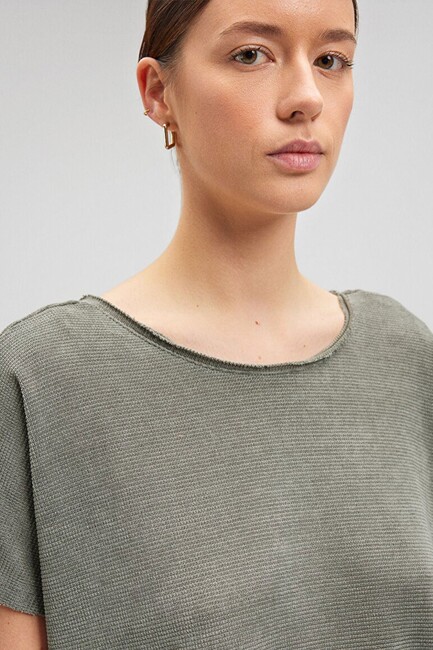 Kadın Sırt Detaylı Tişört 167311-71841 Yeşil - Thumbnail