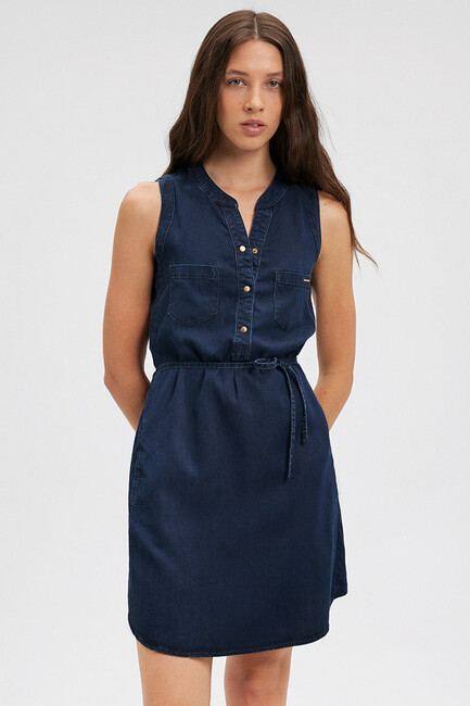 Kadın Suzy Gold Denim Elbise 130317-81270 Lacivert - Thumbnail
