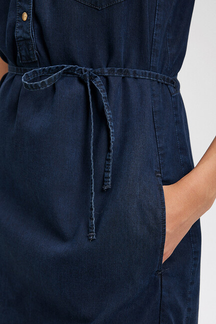 Kadın Suzy Gold Denim Elbise 130317-81270 Lacivert - Thumbnail