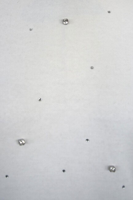 Kadın Taşlı Sweatshirt 25K0099K1 Ekru - Thumbnail