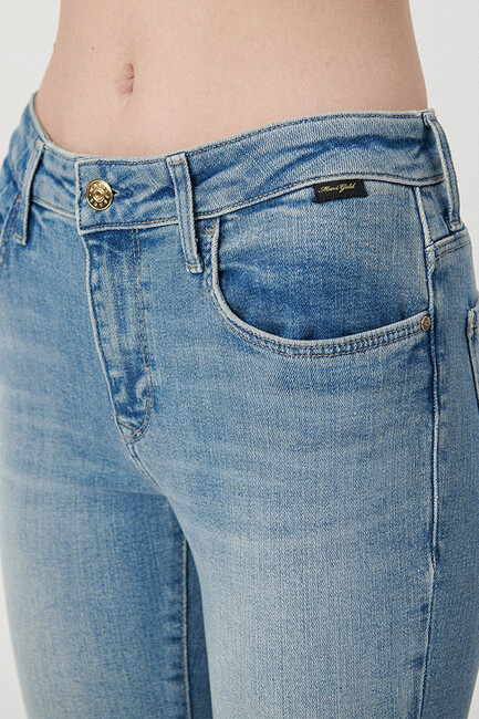 Kadın Tess Gold Premium Jean Pantolon 100328-84205 Mavi - Thumbnail