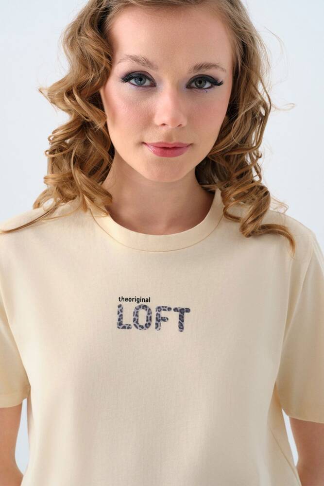 Kadın Tişört LF2039147 Bej 