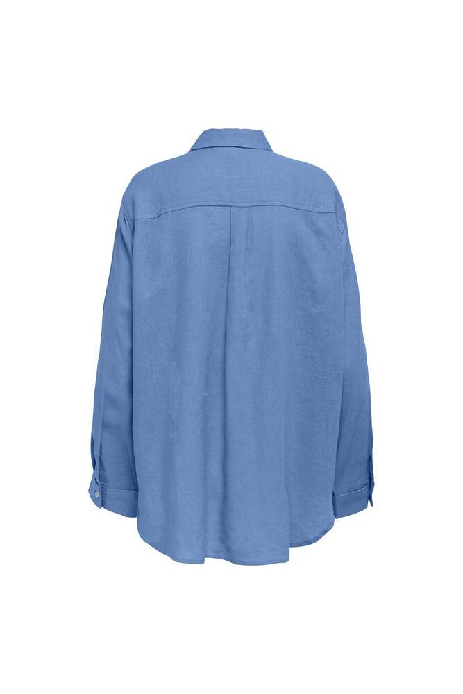 Kadın Tokyo Keten Karışım Gömlek 15259585 Mavi 