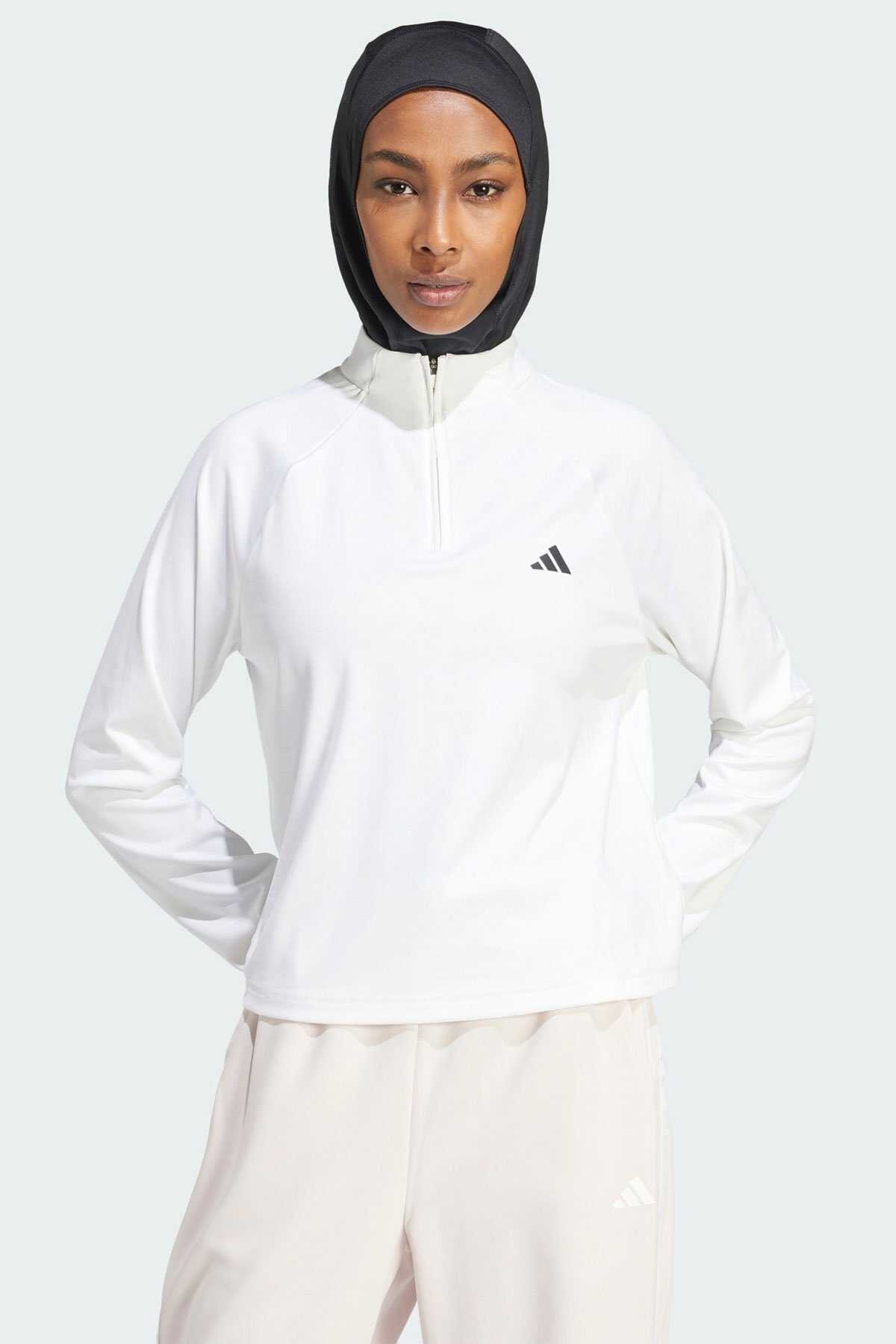 Adidas Kad n TR ES 1 4 Fermuarl Sweat IN9170 Beyaz Sweatshirt