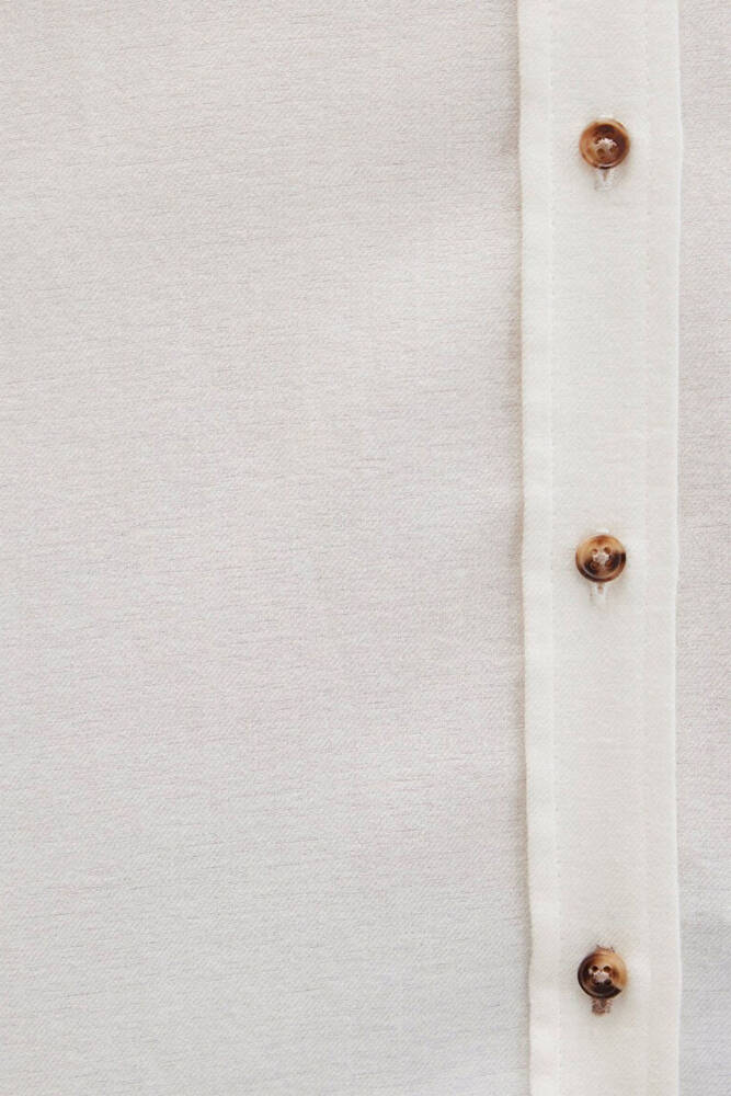 Kadın Uzun Kollu Dokuma Gömlek 1211285-80194 Ekru 