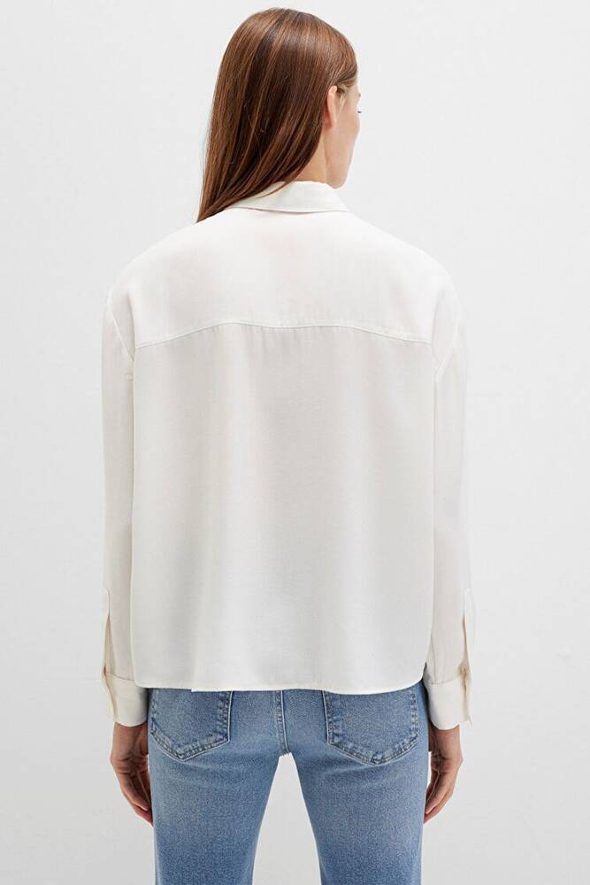 Kadın Uzun Kollu Dokuma Gömlek 1211354-80194 Kahve 