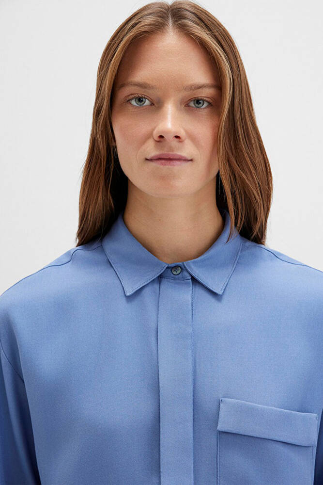 Kadın Uzun Kollu Dokuma Gömlek 1211354-86802 Gri 