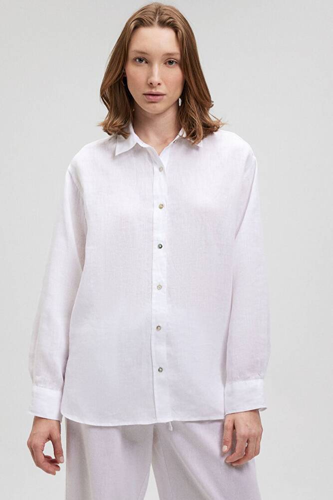 Kadın Uzun Kollu Gömlek 1210747-620 Beyaz 