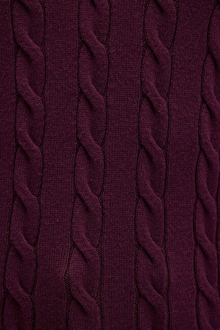 Kadın V Yaka Kazak 1710340-87830 Bordo - Thumbnail