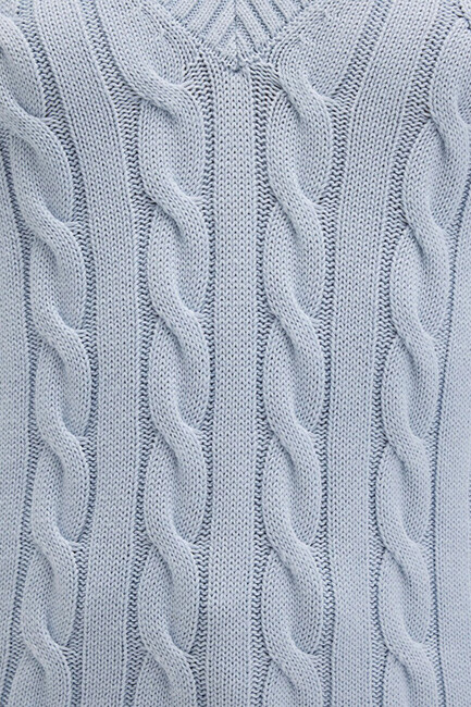 Kadın V Yaka Kazak 1710720-70813 Mavi - Thumbnail