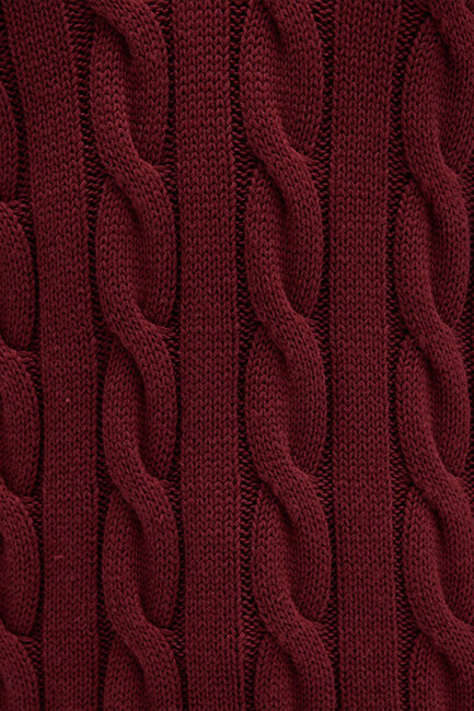 Kadın V Yaka Kazak 1710720-85493 Bordo - Thumbnail