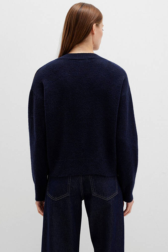 Kadın V Yaka Kazak 1710826-84371 Lacivert 