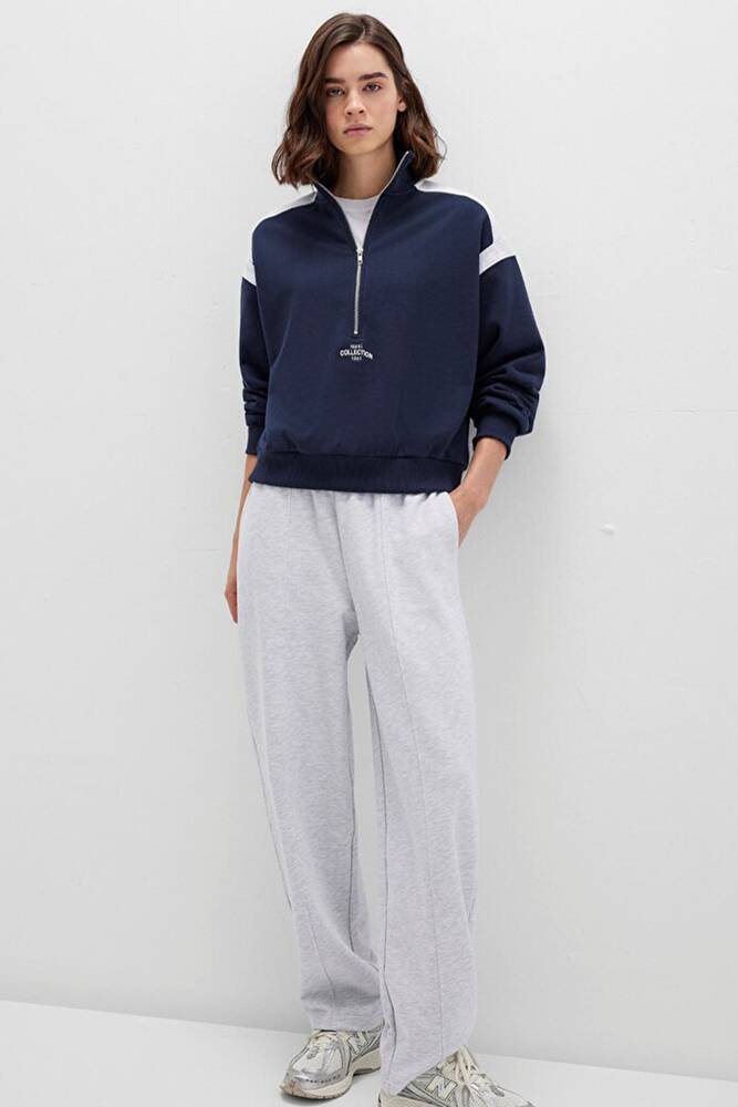Kadın Yarım Fermuarlı Sweat 1S10360-32184 Lacivert 