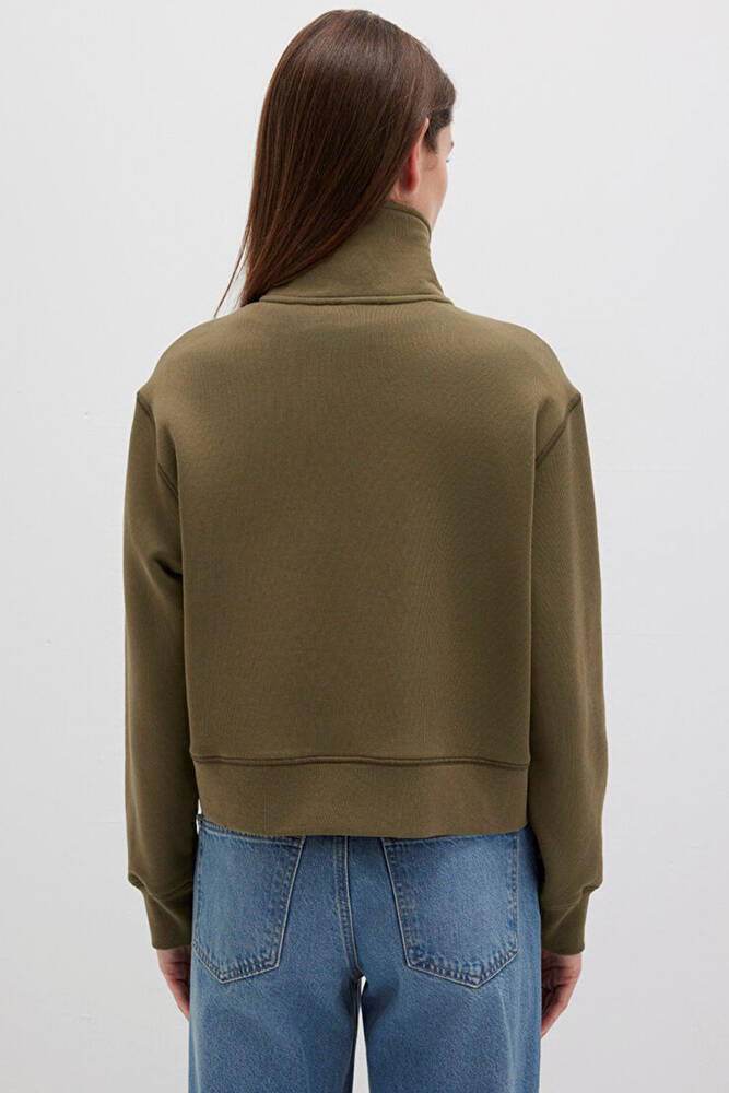 Kadın Yarım Fermuarlı Sweat 1S10391-71589 Haki 