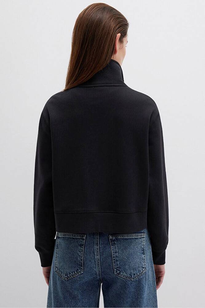 Kadın Yarım Fermuarlı Sweat 1S10391-900 Siyah 