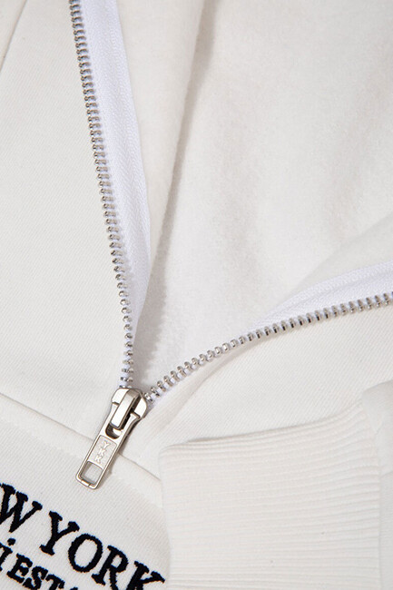 Kadın Yarım Fermuarlı Sweat 1S10502-70057 Beyaz - Thumbnail