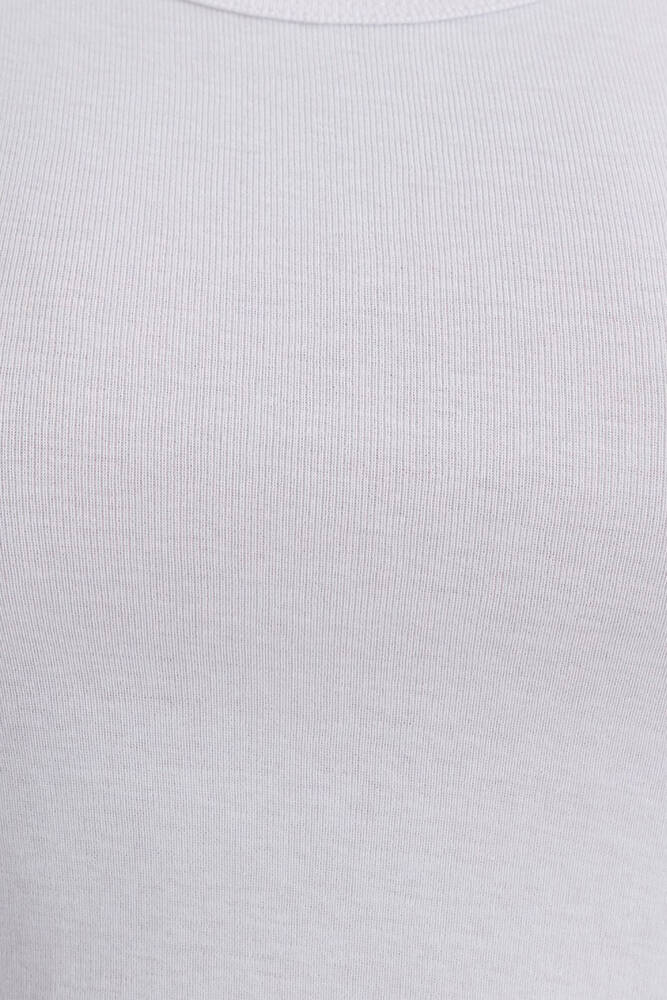 Kadın Yuvarlak Yaka Crop Basic Tişört 1612374-620 Beyaz 