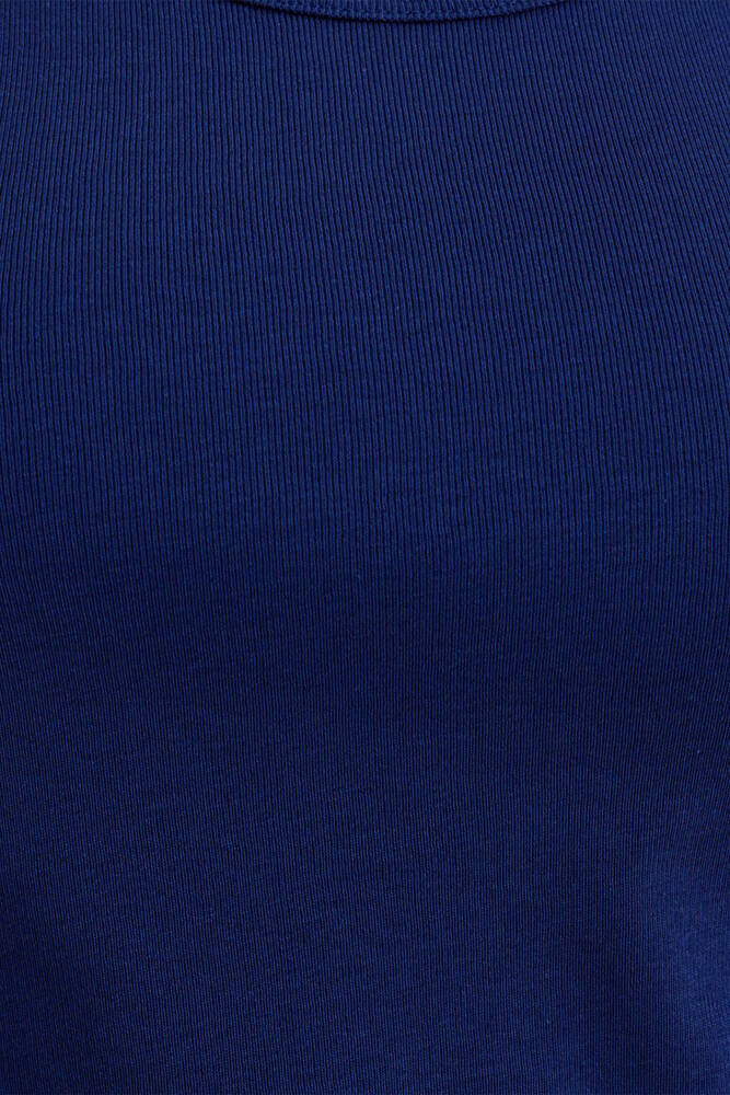 Kadın Yuvarlak Yaka Crop Basic Tişört 1612374-70722 Mavi 