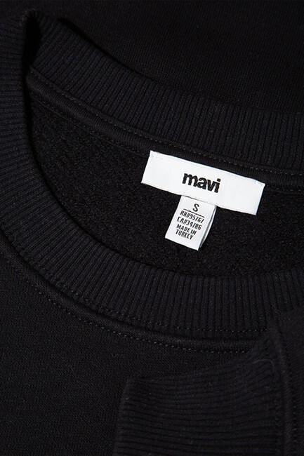 Kadın Yuvarlak Yaka Logo Sweat 1S10490-900 Siyah - Thumbnail