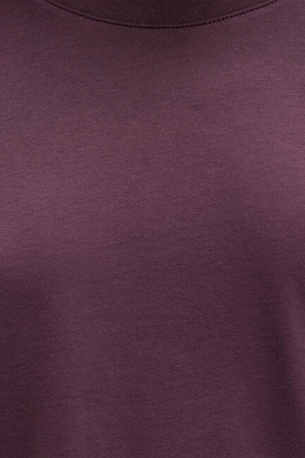 Kadın Yuvarlak Yaka Tişört 1600955-70434 Bordo - Thumbnail