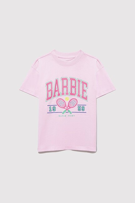 Kız Çocuk Barbie Baskılı Tişört 7610312-86959 Pembe - Thumbnail