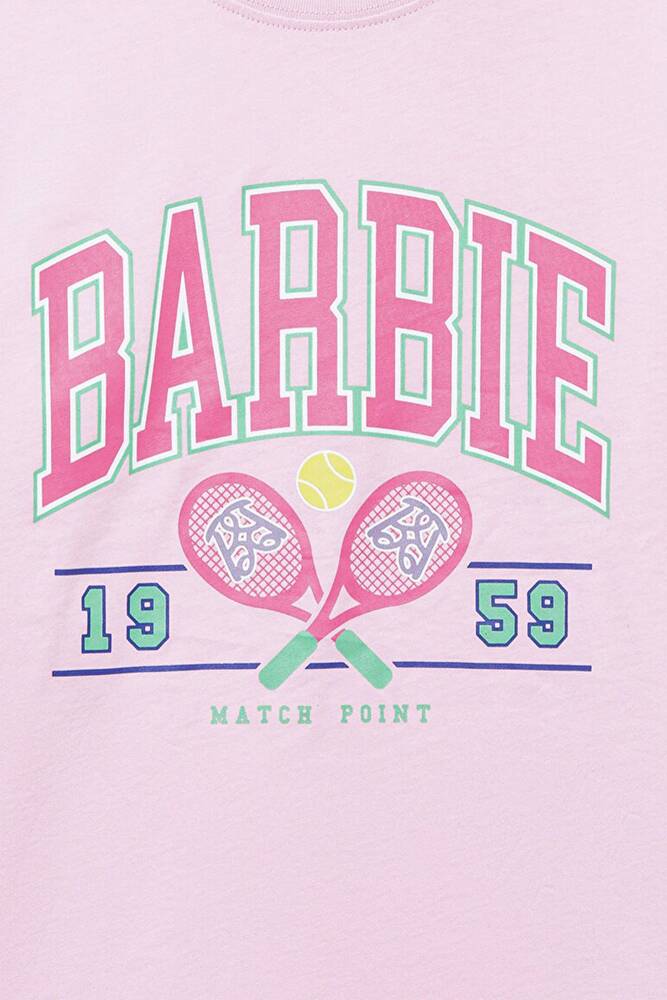 Kız Çocuk Barbie Baskılı Tişört 7610312-86959 Pembe 