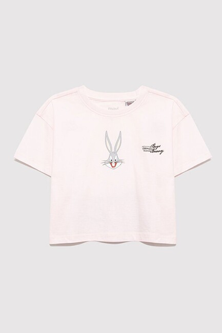 Kız Çocuk Bugs Bunny Baskılı Tişört 7610369-90773 Pembe - Thumbnail