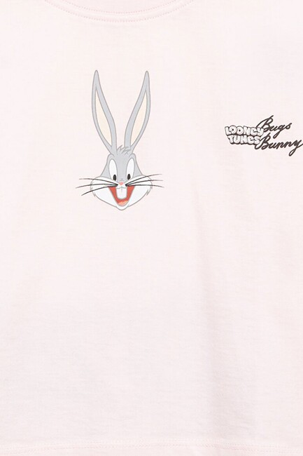 Kız Çocuk Bugs Bunny Baskılı Tişört 7610369-90773 Pembe - Thumbnail