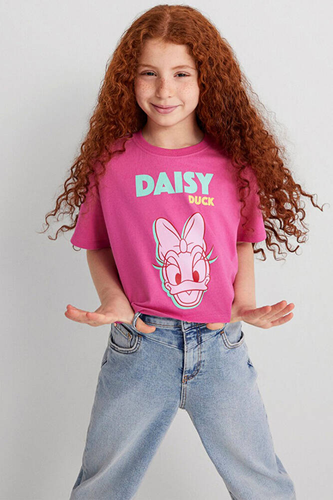 Kız Çocuk Daisy Duck Baskılı Tişört 7610331-71095 Pembe 