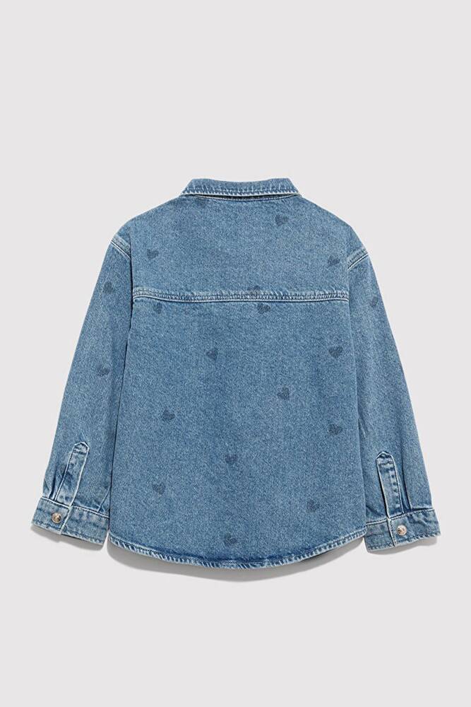 Kız Çocuk Lulu Denim Gömlek 7210002-90880 Mavi 