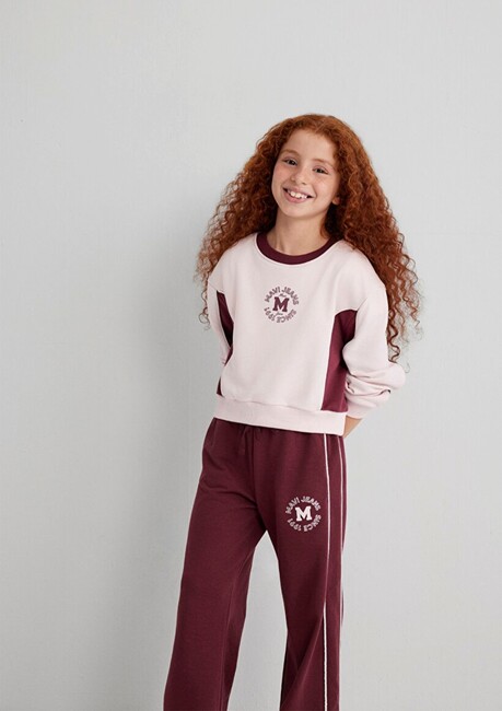 Kız Çocuk Mavi Jeans Baskılı Sweat 7S10120-90773 Pembe - Thumbnail