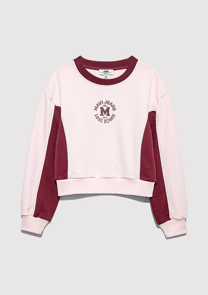 Kız Çocuk Mavi Jeans Baskılı Sweat 7S10120-90773 Pembe 