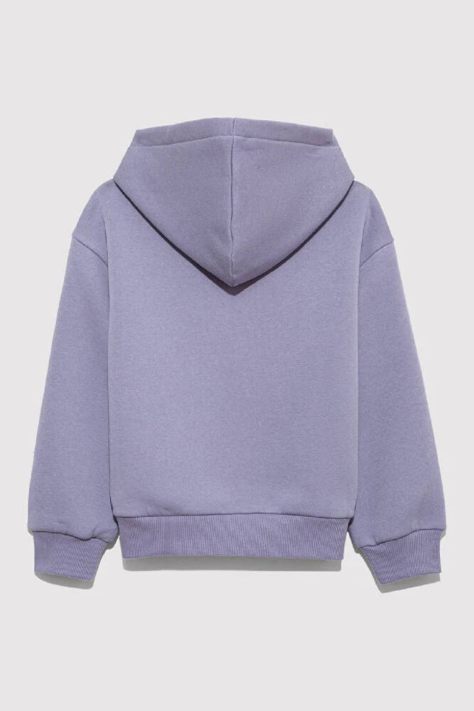 Kız Çocuk Mavi Logo Baskılı Sweat 7610035-88095 Mor 